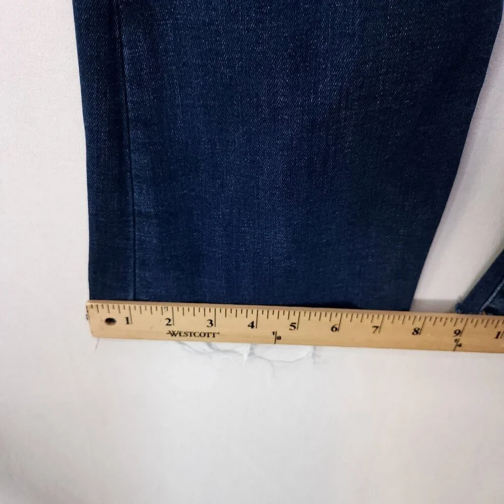 Frame Jeans Le Crop Mini Boot Womens Size 25 Blue Whiskered Cut-off Raw Hem - Picture 9 of 15